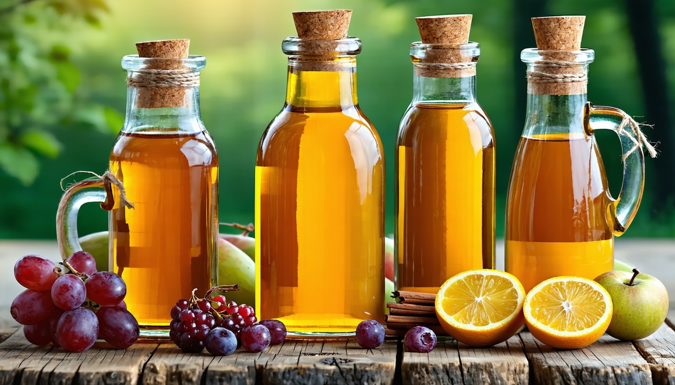 Honig, Konfitüren und Obstsäfte in Gläsern und Flaschen
